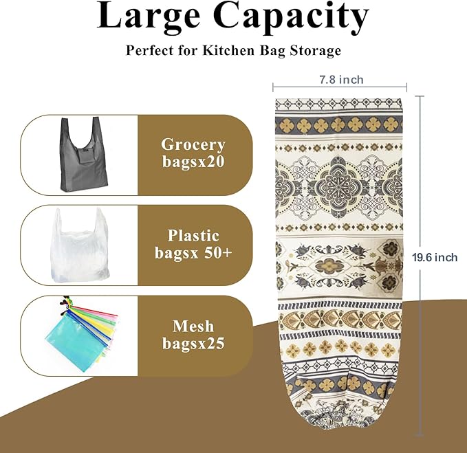 TOGETRUE Plastic Bag Holder, Wall Mount Grocery Bag Organizer Dispenser, Heavy Duty Storage for Home Kitchen Camper