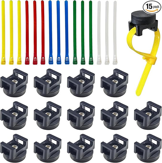 15pcs Magnetic Cable Zip Tie Base, Wire Cable Holder, Cable Ties Mount Wire Clips, Cable Management Base Organization, Multipurpose for Cable Wire Holder Clip (Colourful)