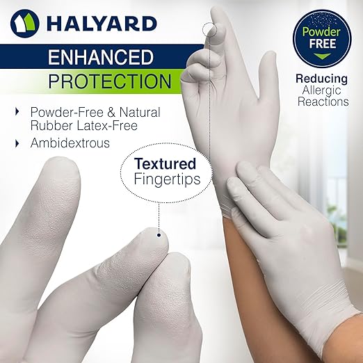 HALYARD STERLING Nitrile Exam Gloves, Non-Sterile, Powder-Free, 3.8 mil, 9.5 Inches, Gray, X-Large, 45272 (Box of 90)