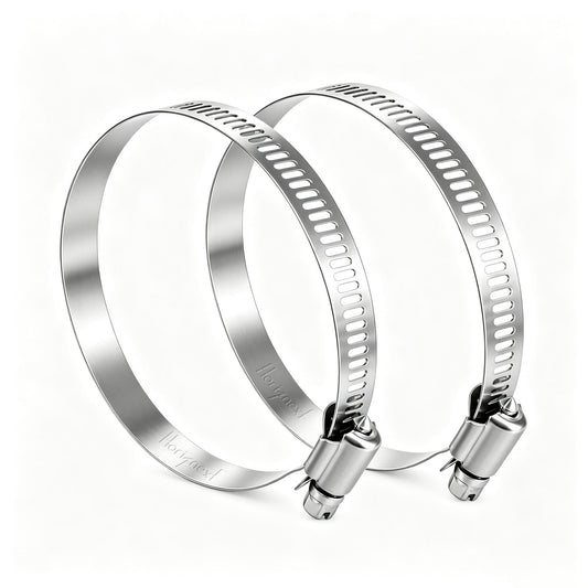 18 Inch Stainless Steel Hose Clamp, Metal Worm Clamps, 2 Pack - Image 1