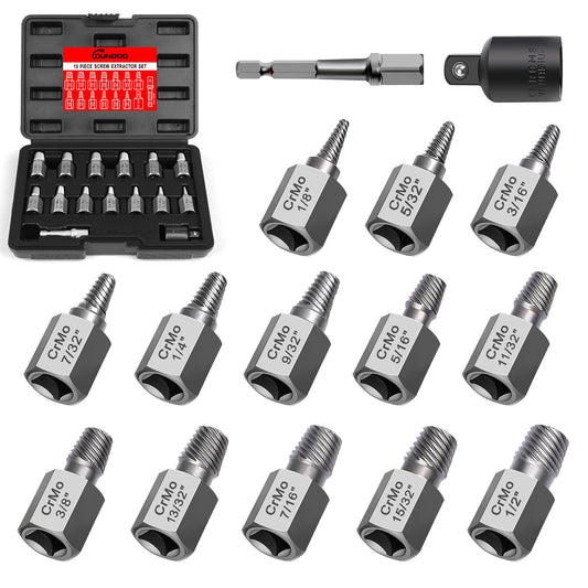 15 Pieces Screw Extractor Set, Easy Out Bolt Extractor Kit - Image 1
