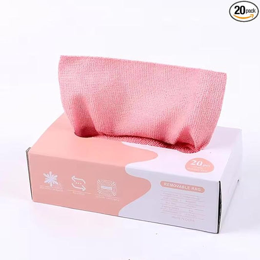 Rank Rover Microfiber Cleaning Towels | Lint-Free| Reusable Cleaning Rags for Home |Kitchen, Car | Ultra Absorbent Washable | Streak-Free Towels for Dishes, Glass, Counters (20- Pack) (Pink)