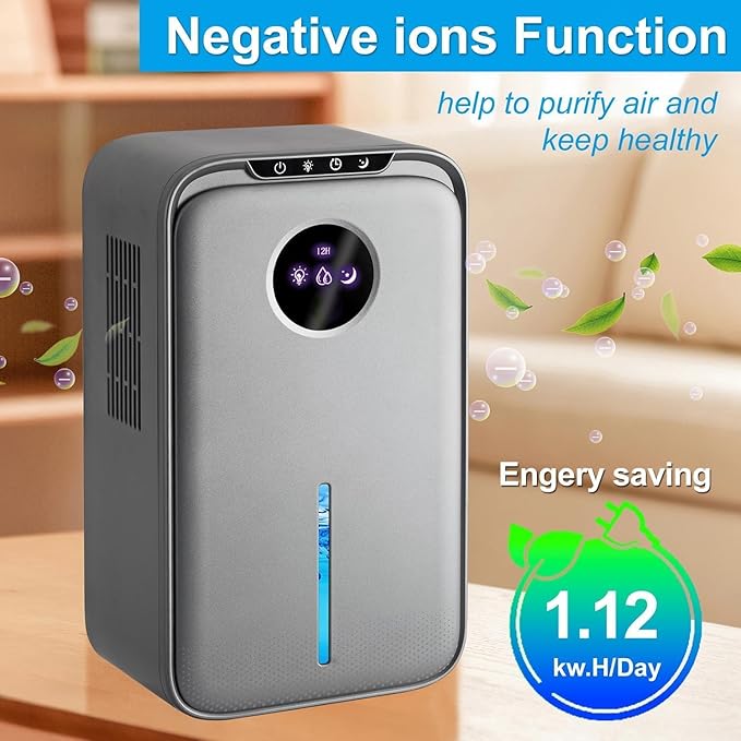 Dehumidifier(88OZ) Water Tank for Home With Drain Hose Timer（8-12-24H) Quiet Portable Small Dehumidifier with Auto Shut Off for Bedroom Bathroom Basement Kitchen RV Closet（1000Sq.ft)