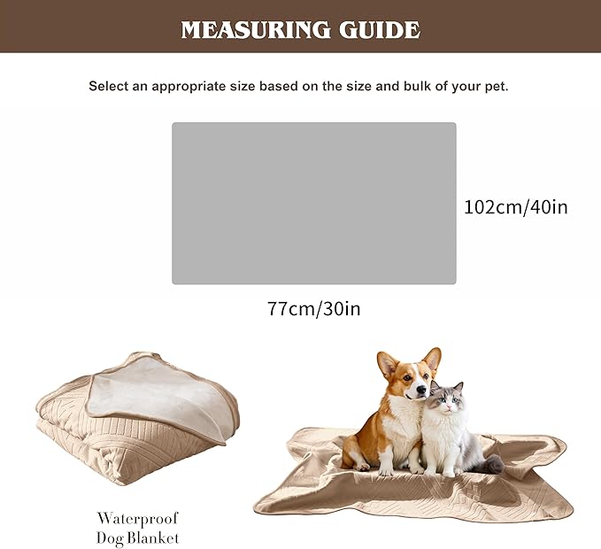 Waterproof Recliner Chair Cover - Washable Double-Sided Velvet and Pattern Reversible Cover for Couch, Sofa Protection for Dogs,30x40in/Khaki