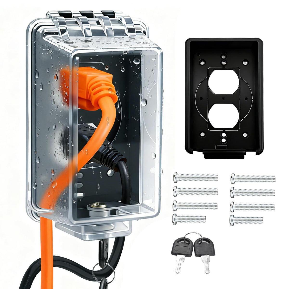 Universal Weatherproof Electrical Outlet Cover with Lock,Custom - Image 1