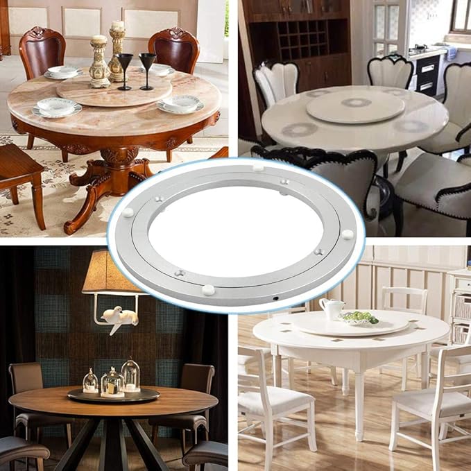 Aluminum Heavy Duty Lazy Susan Rotating Turntable Bearing Swivel Plate Hardware for Dining-Table (8 inch)