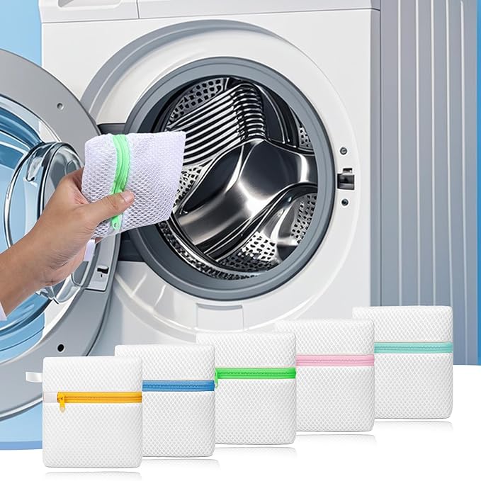 5PCS Laundry Pod Anti-Sticking Bag, Mini Mesh Washing Net, Laundry Pods Dissolution Protection Bag, Washing Pods Storage, 5 Colors