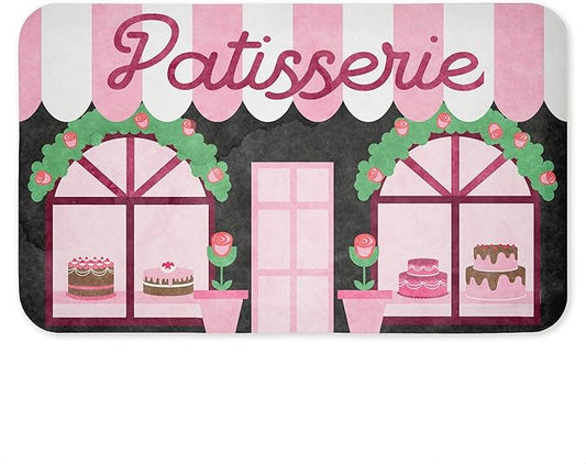 Kitchen Patisserie Cakes Anti-Fatigue Floor Mat, Ergonomic Cushioned Kitchen & Standing Mat with Non-Slip Backing, Eco-Friendly Comfort Mat, Design by Lil' Rue, 30"x18"