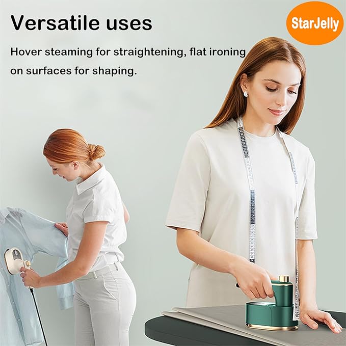 Portable Travel Steam Iron, 180° Foldable Handle, 3 Minutes Fast Heating, Anti-Hot Stand, Suitable for Most Fabrics (Silk/Wool/Polyester) and More. (01 White)