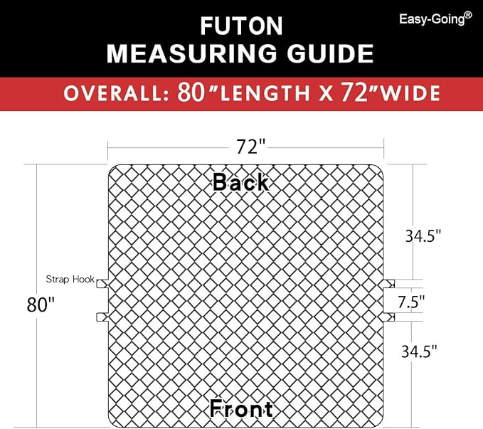 Easy-Going Futon Sofa Slipcover Reversible Sofa Cover Armless Futon Cover Furniture Protector Couch Cover Water Resistant Pets Kids Children Dog Cat (Futon, Wine/Beige)