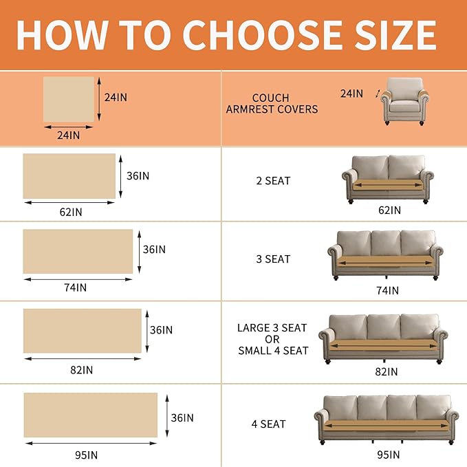 Non-Slip Couch Arm Covers,Thick Soft Recliner Arm Chair Covers Set of 2 Waterproof Armrest Covers for Sofa, Washable Faux Fur Sofa Arm Cover (Khaki, 24" x 24" 2 Pack)