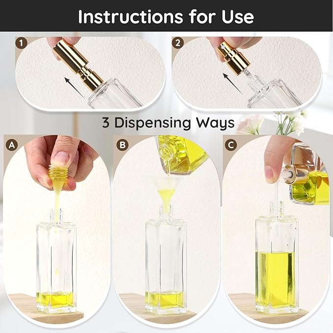Segbeauty 20pcs 1oz Glass Perfume Spray Bottle Refillable, Empty Travel Cologne Sprayer, 30ml Travel Atomizer Sprayer for Perfume Glass Spray Bottles, Bulk Fine Mist Atomizer with Dispensing Tool