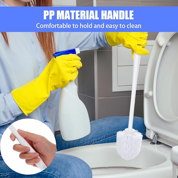 15 Pcs Toilet Brush, 14.2 Inch Plastic Soft Bristle Long Non-Slip Handled Cleaning Scrubber Brush with Hook Hole for Bathroom Cleaning Supplies