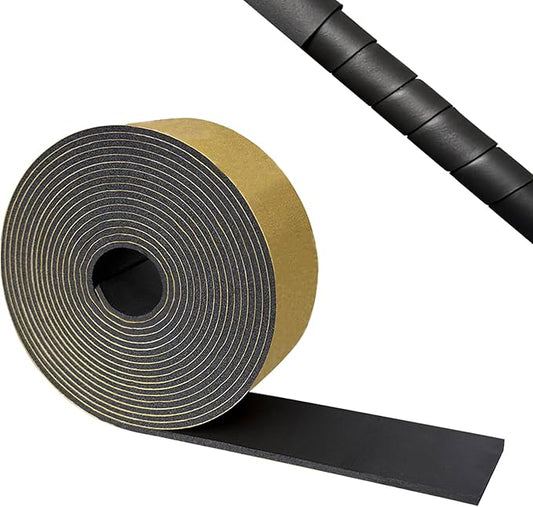 Foam Pipe Insulation Tape 2 Inch x 16.5 Feet, Self Adhesive Pipe Insulation Wrap Foam Tape 1/8 Inch Thick, AC Line Insulation Tube Cover for HVAC, Indoor and Outdoor Pipes, Protection