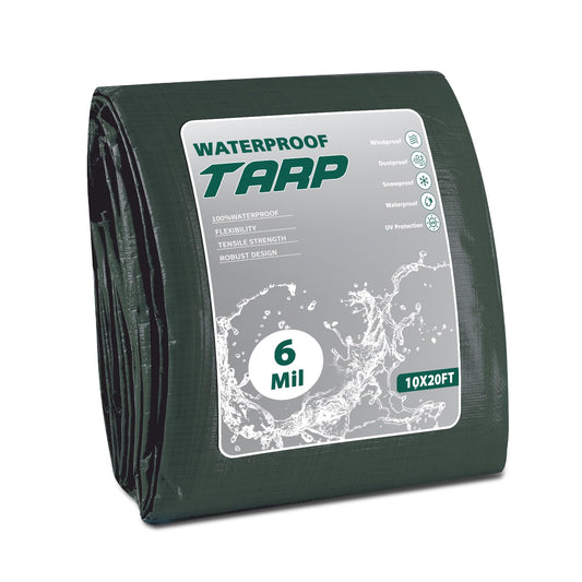 Heavy Duty Waterproof Tarp 10x20 FT, 6 Mil Thick Tarpaulin - Image 1