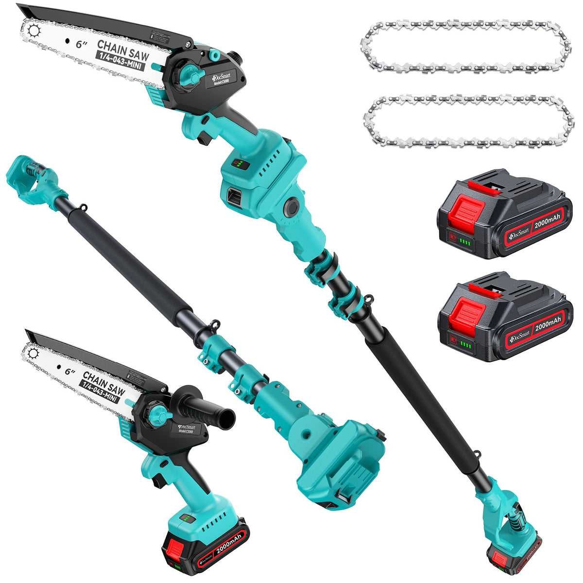 Pole Saws for Tree Trimming, 6" Brushless Mini Chainsaw - Image 1