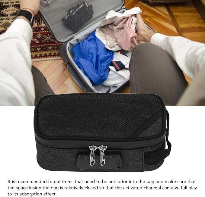 Odor Proof Pouch Organizer, Code Lock Design Smell Proof Container Portable Easy Using for Travel
