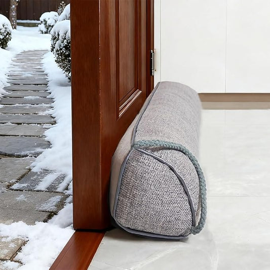 32 Inch Under Door Draft Stopper, Blocks Hot Cold Air Wind from Door and Window Bottom,Weather Seal, Reduce Noise Light,Triangular, Gray