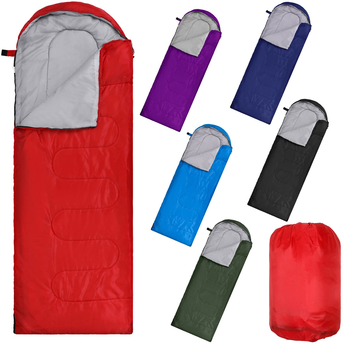 6 Pack Sleeping Bags Bulk for Homeless Donation - Image 1