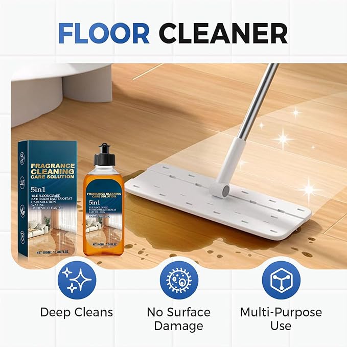 5 in 1 Floor Cleaner, 2025 New 5-in-1 Fragrance Cleaning Care Solution, Dual-Action Stain & Odor Remover for Hardwood Floors, Natural Shine for Mopping Home, Kitchen and Bathroom (2)