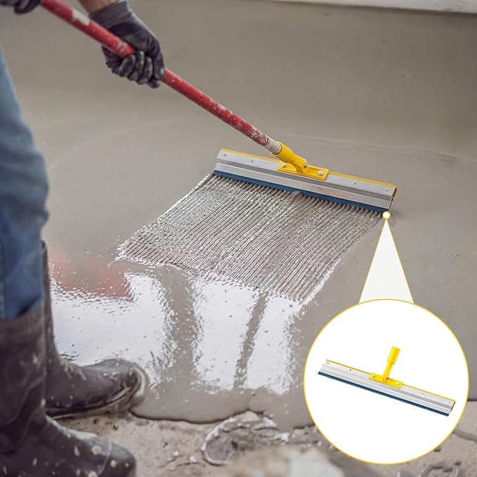 2 Pack 22" Notched Squeegee for Epoxy with 5mm Serrated Blade for Self Leveling Cement Urethane Epoxy Floor Tools