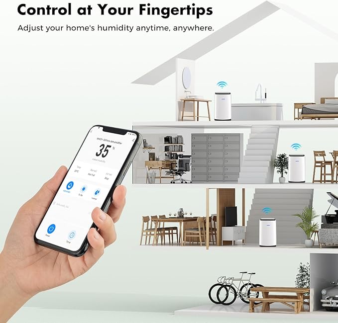 Dehumidifier for Basement 6,000 Sq Ft, 120 Pints Max. Smart Compressor,Intelligent Humidistat, Smart App-Controlled with Darin Hose And App Control for Basement, Bathroom,Living room,Bedroom,Home