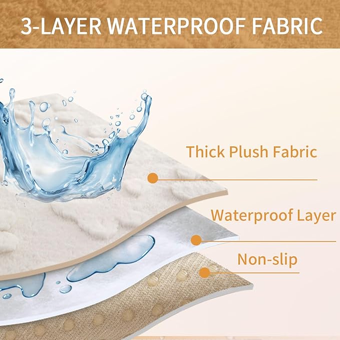 Waterproof Couch Cover for Dogs Washable,Fuzzy Pet Couch Covers for Sofa,Thick Soft Dog Mat Non-Slip Couch Covers for 3 Cushion Couch Sofa Pet Friendly (White, 35x62(1pc))
