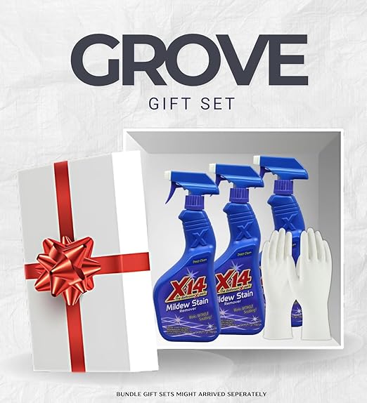 3x Malco X-14 Stain Remover 1 qt Bundle with Cleaning Gloves for Bathroom, Kitchen, and Hard Surface Stain Removal – Gift Set (4 Items)