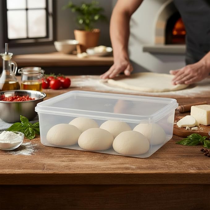 2 Set Pizza Dough Proofing Box,Stackable BPA Free Food Storage Containers,Sourdough Bread Proofer,Mixing Bowls with Lids,Pizza Accessories