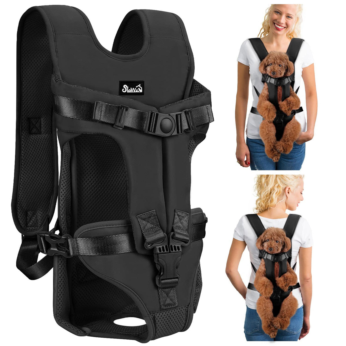 Lukovee Dog Backpack Carrier, Adjustable Front Carrier - Image 1