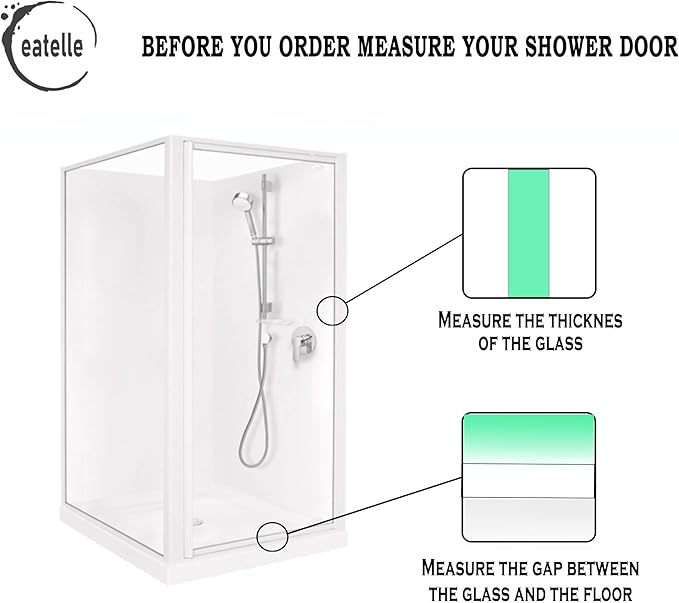 eatelle Shower Door Bottom Seal with Drip Rail for 1/4" (6mm) Thick Glass, 36" Long Sweep - Ultra Clear Polycarbonate