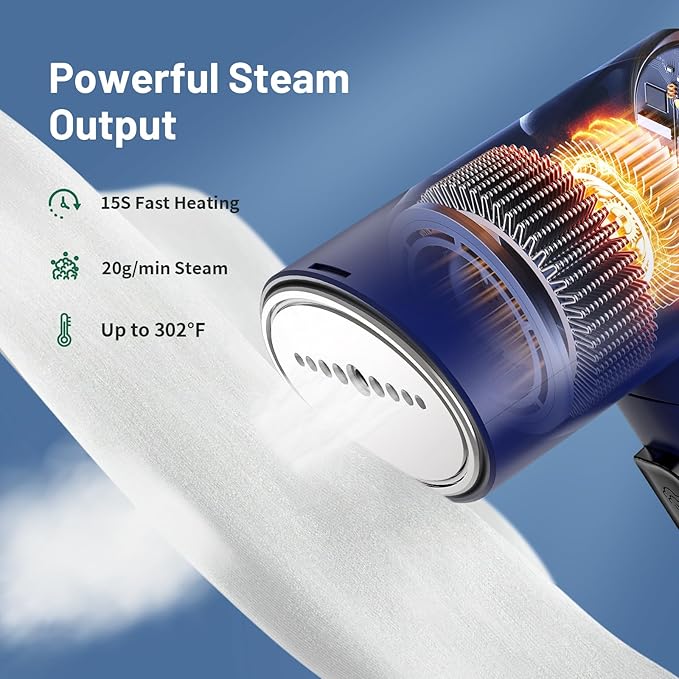 KEENSTAR Travel Steamer for Garments with Dual Voltage for Worldwide Use, 120V/220V Foldable Handheld Fabric Wrinkle Remover,15s Fast Heat-up, 1200W Horizontal & Vertical Steaming