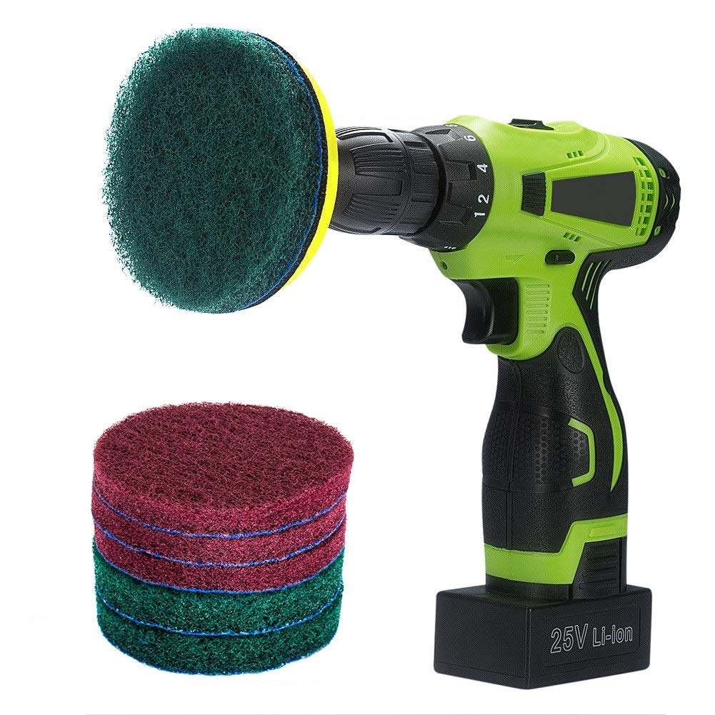 4 Inch Drill Powered Brush Tile Scrubber Scouring Pads - Image 1