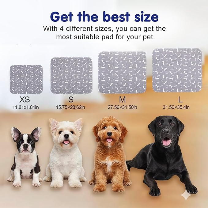 Puppy Pads with pheromones, Reusable Puppy Pads for Dogs & Cats, Washable, Durable Leak-Proof & Anti-Slip Pet Training Pads for Home & Travel(Grey, S: 18.1" × 18.1")