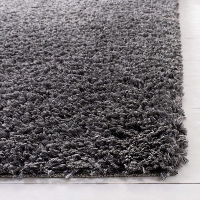 SAFAVIEH August Shag Collection Runner Rug - 2' x 11', Charcoal, Solid Design, Non-Shedding & Easy Care, 1.5-inch Thick Ideal for High Traffic Areas in Living Room, Bedroom (AUG200H)