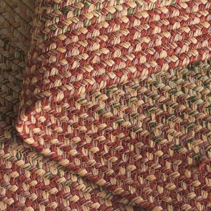 SAFAVIEH Washable Rug Outdoor Braided Collection - 2' x 3', Rust & Multi, Handmade & Reversible, Non-Shedding & Easy to Clean, Ideal for Entryway, Patio, Kitchen, Mudroom, Front Door (BRD303A)