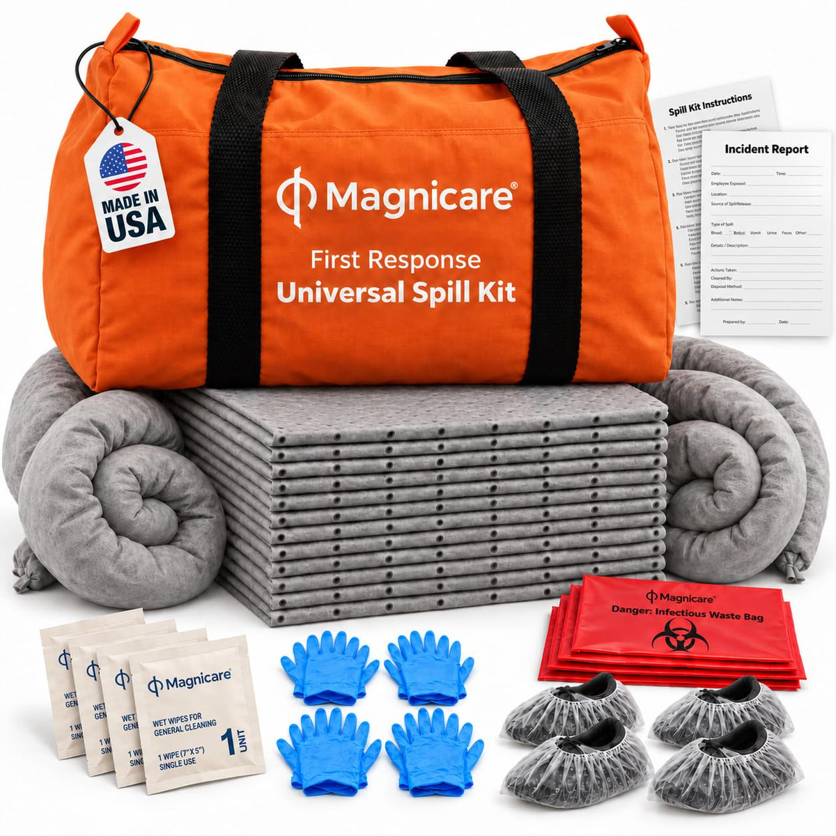 Spill Kit OSHA Approved - Biohazard Clean up Kit - Oil, Water & - Image 1