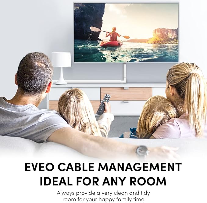 EVEO Cable Hider Wall 306” - Cable Raceway Cord Hider - Wire Covers for Cords on Wall, Cord Cover, Wall Cable Hider, Cable Concealer, Wire Hiders for TV on Wall Management-20X (L16 W0.95 H0.5) - White