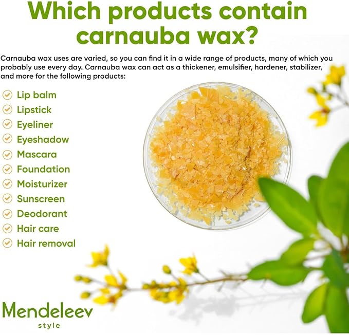 8 Oz Carnauba Wax Flakes for Wood Polishing, Candle Making