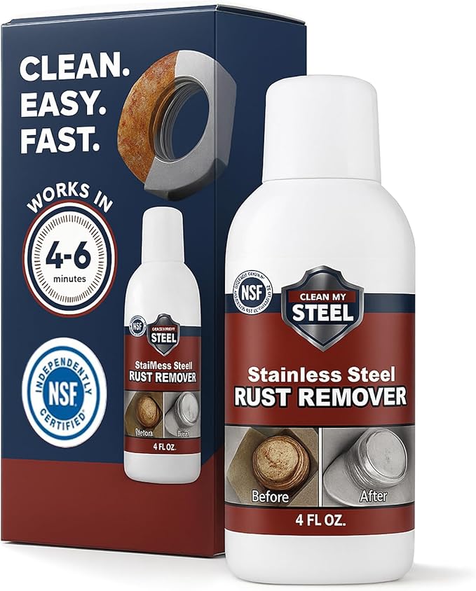 Non-Toxic Stainless Steel Rust Remover & Stain Cleaner - NSF Approved - 4oz