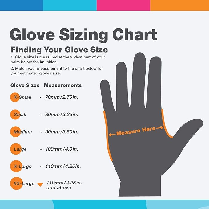 ASAP T-grip Orange Nitrile Gloves Disposable Latex Free 8 Mil, Raised Textured Grip Powder Free, Mechanic & Safety