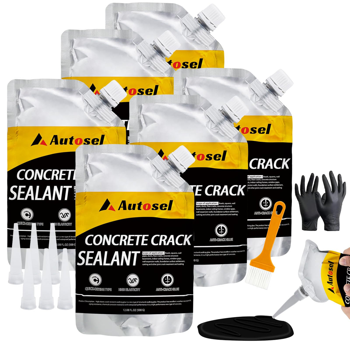 6 Pack Concrete Repair Filler – Heavy-Duty Cement Crack | Home Repair - Image 1
