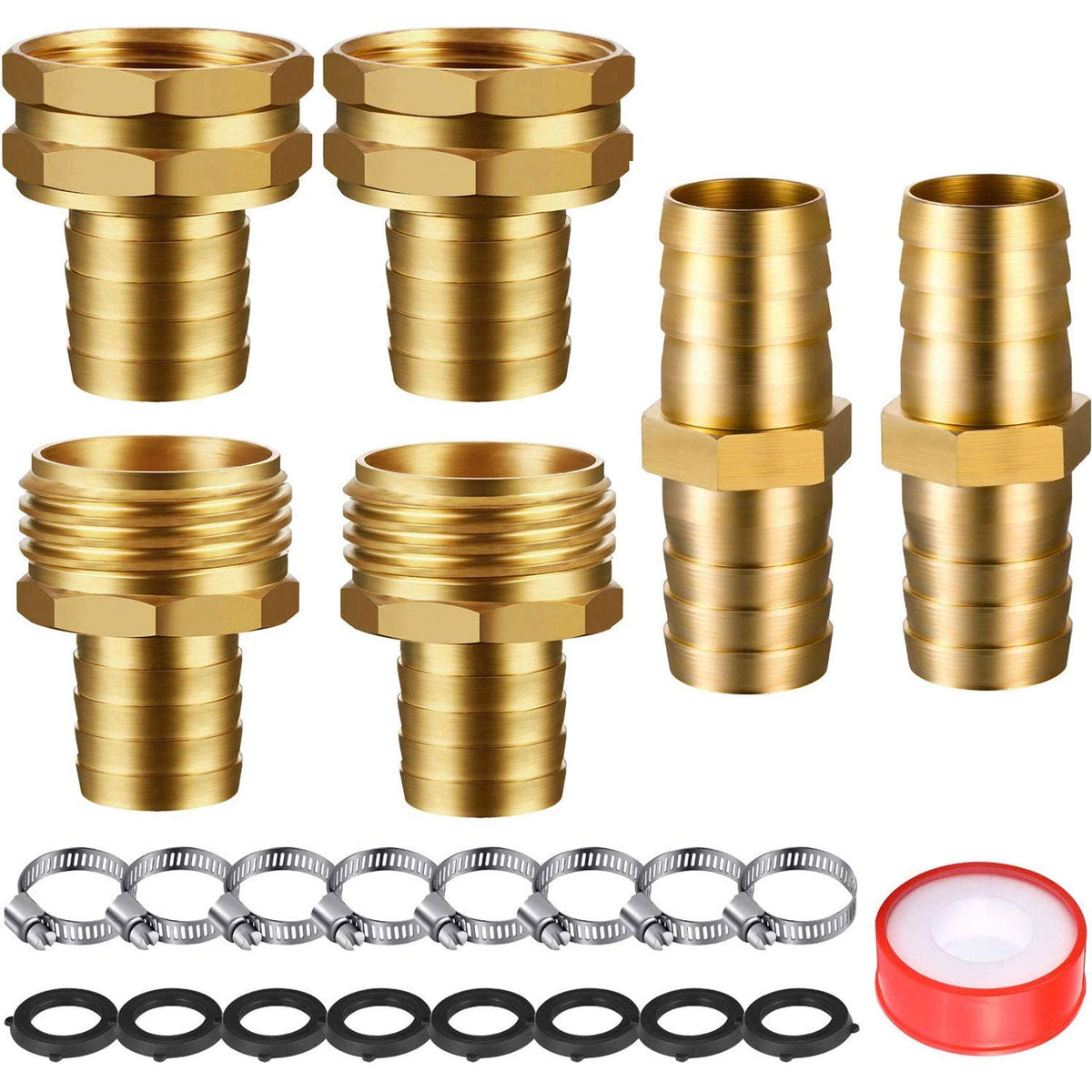 Hotop 4 Set 3/4 Inch Brass Garden Hose Repair Kit | Home Repair - Image 1