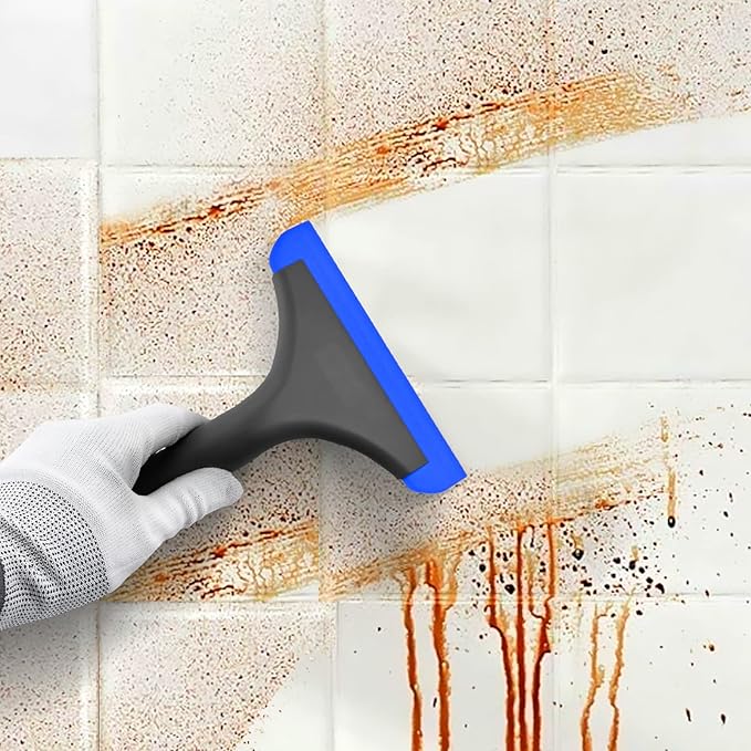 EHDIS 2PCS Double Edge Blade Small Rubber Squeegee 5-inch Handy Window Shower Squeegee Auto Water Blade for Car Windshield, Window, Mirror, Glass Door, Ice Snow Removal