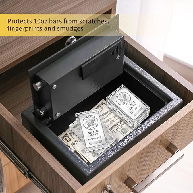 10oz Silver Bar Holder - Capsule Storage Container for 10 Ounce Bars (10Pcs), Yn-SBH-10oz-10