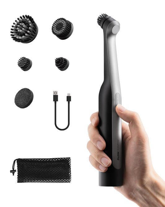 HOTO Cordless Electric Spin Scrubber, Grout Brush, 5 Brush Heads - Image 1