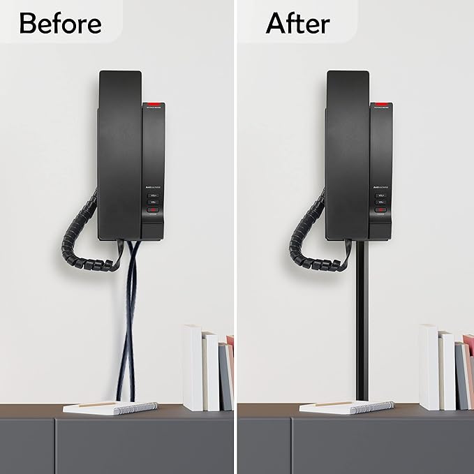 Rubber Bond TV Cord Hider Cable Protector - Strong Self Adhesive Wall Cord Cover Cable Hider - Low Profile Cable Management Wall Cord Concealer Cable Raceway