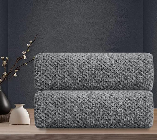 Grey Hand Towels Set 2 Pack-16“x31”,Ultra Soft Microfibers Bathroom Towel Set Highly Absorbent Quick Dry Luxury Premium Towel Lightweight Durable Hand Towel Collection for Hotel Spa Gym Kitchen