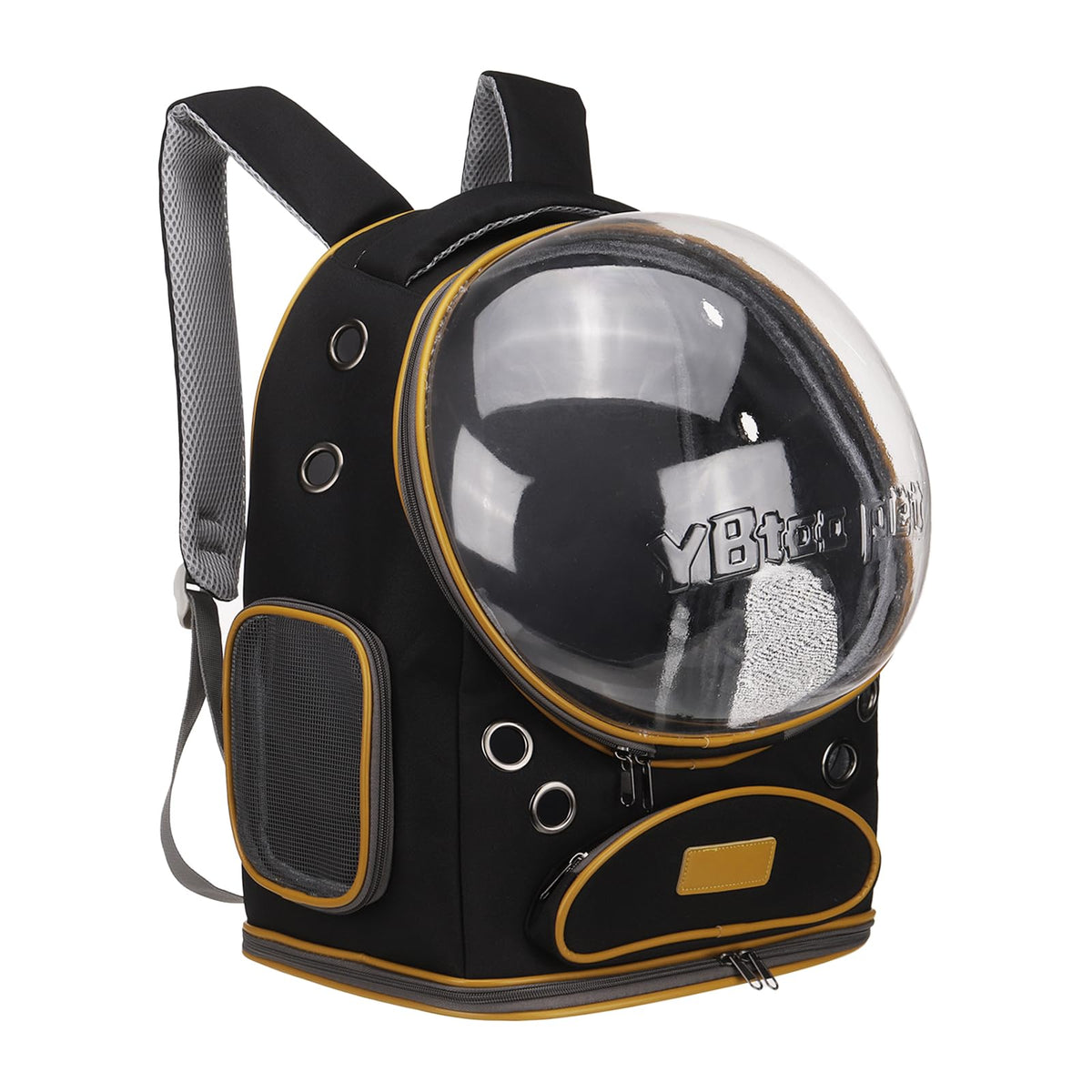 Pet Backpack Carrier Black W/Transparent Cover 12.6" - Image 1