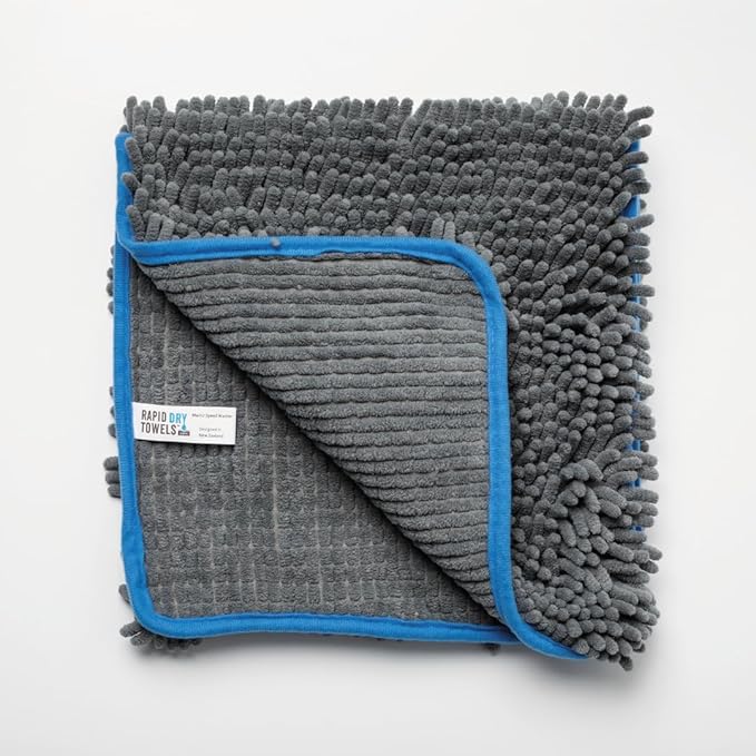 Rapid Dry Towels Mach 2 Speed Car Wash Towel | 60 x 30 cm | Chenille Microfiber Car Wash Cloth | 7X Larger Than Wash Mitt | Ultra Absorbent, Scratch-Free, Auto Detailing Towel for Cars SUVs Trucks